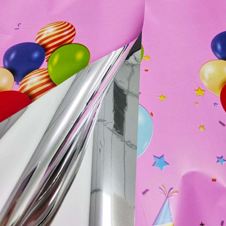 137x183cm Happy Birthday PET Aluminum Film Tablecloths Disposable Waterproof Party Decorative Tab...