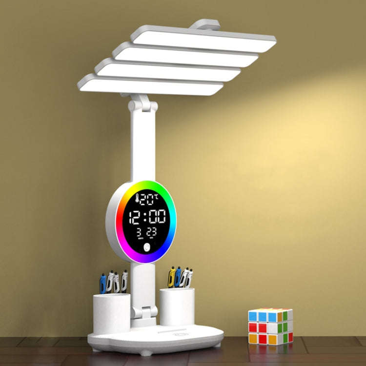 4 Heads Horizontal LED Eye-Care Table Lamp Children Study Desktop Reading Light With Pen Holder, ...