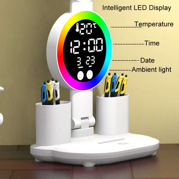 4 Heads Horizontal LED Eye-Care Table Lamp Children Study Desktop Reading Light With Pen Holder, ...