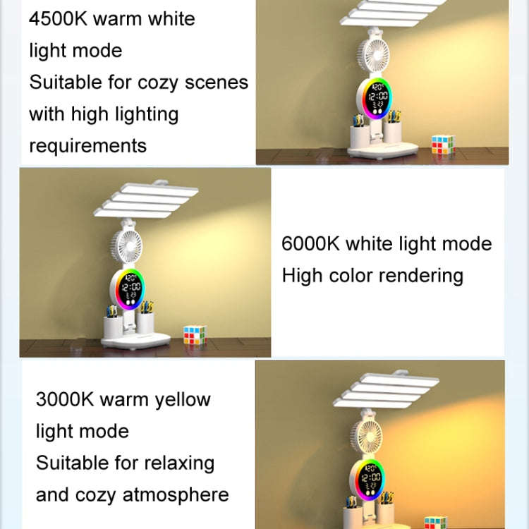 4 Heads Horizontal LED Eye-Care Table Lamp Children Study Desktop Reading Light With Pen Holder, ...