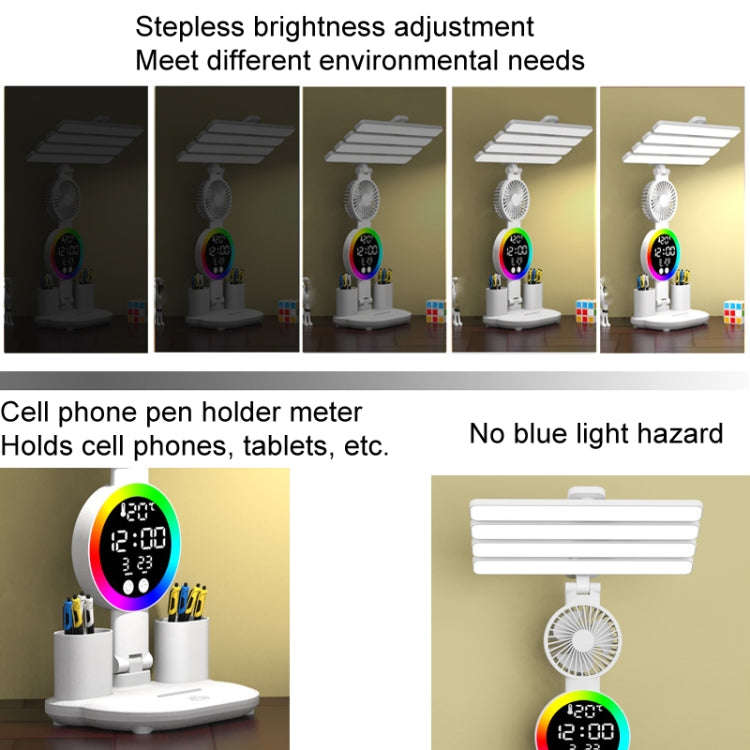 4 Heads Horizontal LED Eye-Care Table Lamp Children Study Desktop Reading Light With Pen Holder, ...