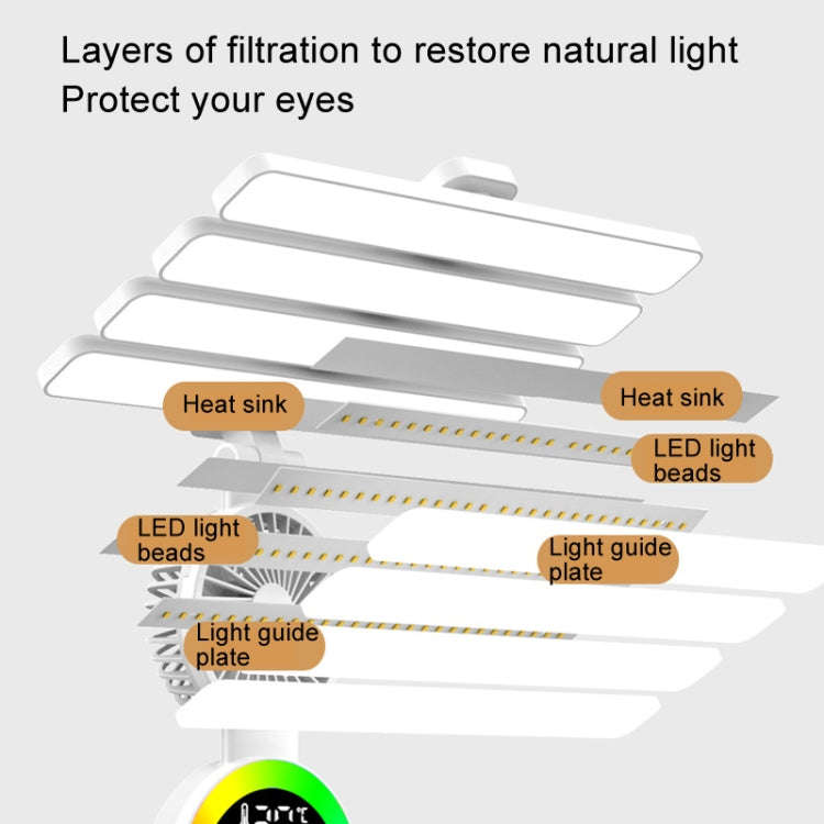 4 Heads Horizontal LED Eye-Care Table Lamp Children Study Desktop Reading Light With Pen Holder, ...