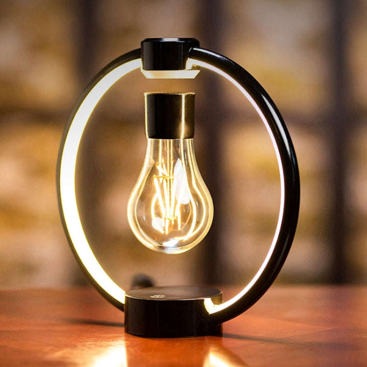 Magnetic Levitation Light Bulb Table Lamp Desktop Ambient Luminous Night Light, Specification: UK...