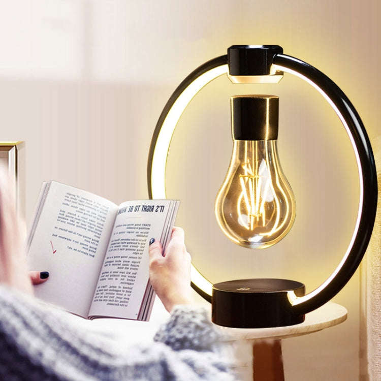 Magnetic Levitation Light Bulb Table Lamp Desktop Ambient Luminous Night Light, Specification: EU...