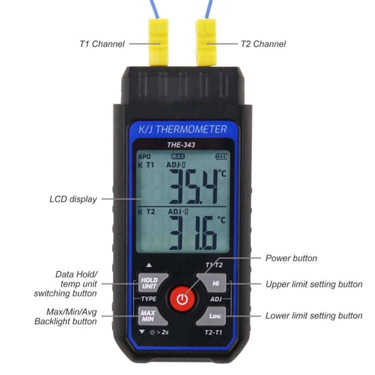 K-type Industrial High-precision Contact Probe Electronic Temperature Gauge(THE-343)