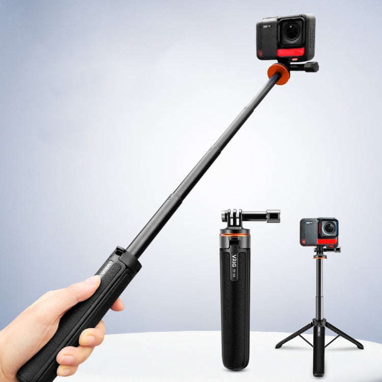 VRIG Action Camera Tripod Selfie Stick 17-51cm Adjustable Extension Pole for Insta360 / DJI Actio...