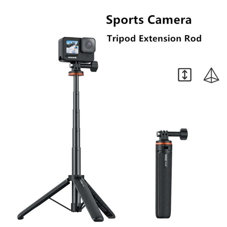 VRIG Action Camera Tripod Selfie Stick 17-51cm Adjustable Extension Pole for Insta360 / DJI Actio...