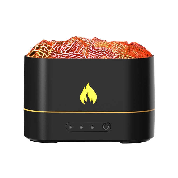 HX853B USB Plug-In Colorful Flame Lighting Effect Aromatherapy Humidifier(Black)
