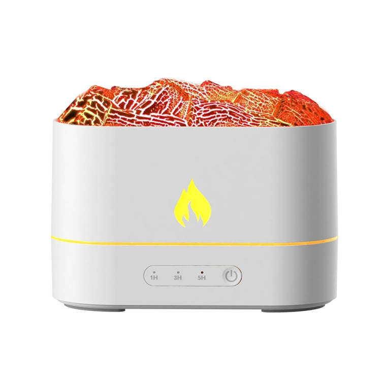 HX853B USB Plug-In Colorful Flame Lighting Effect Aromatherapy Humidifier(White)