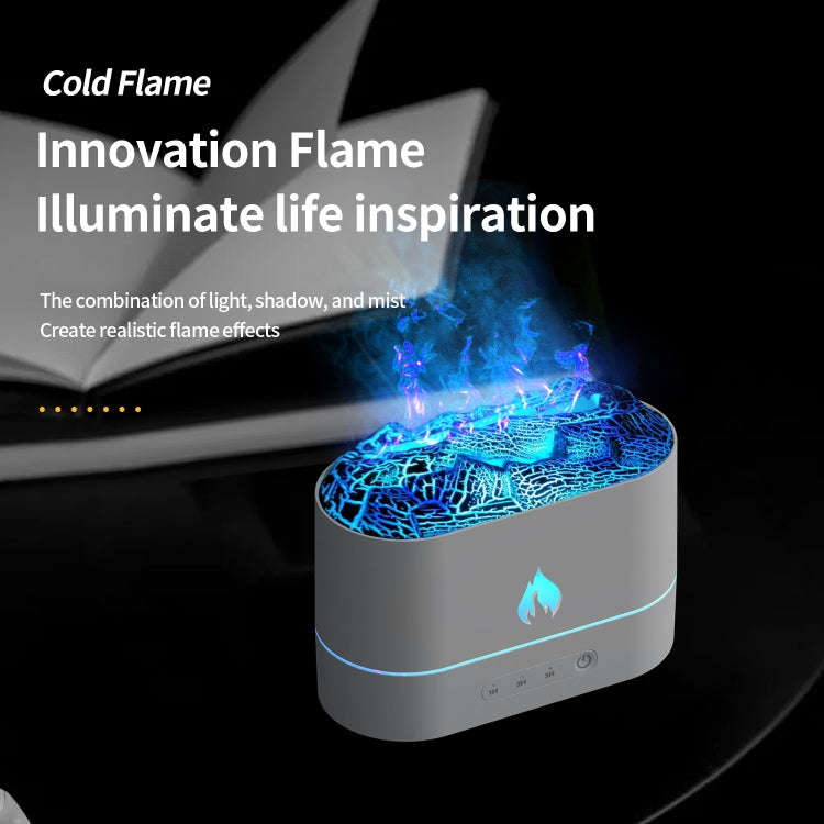 HX853B USB Plug-In Colorful Flame Lighting Effect Aromatherapy Humidifier(White)