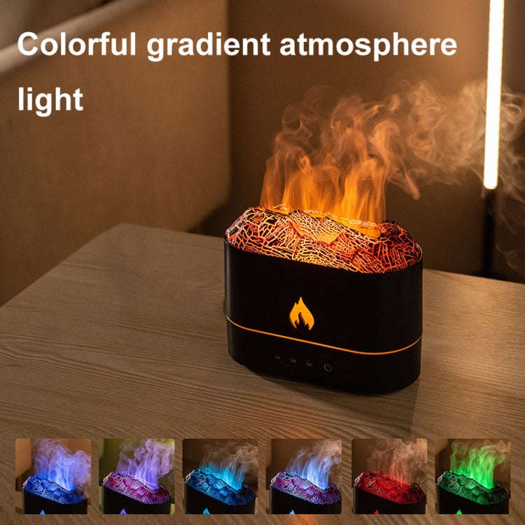 HX853B USB Plug-In Colorful Flame Lighting Effect Aromatherapy Humidifier(White)