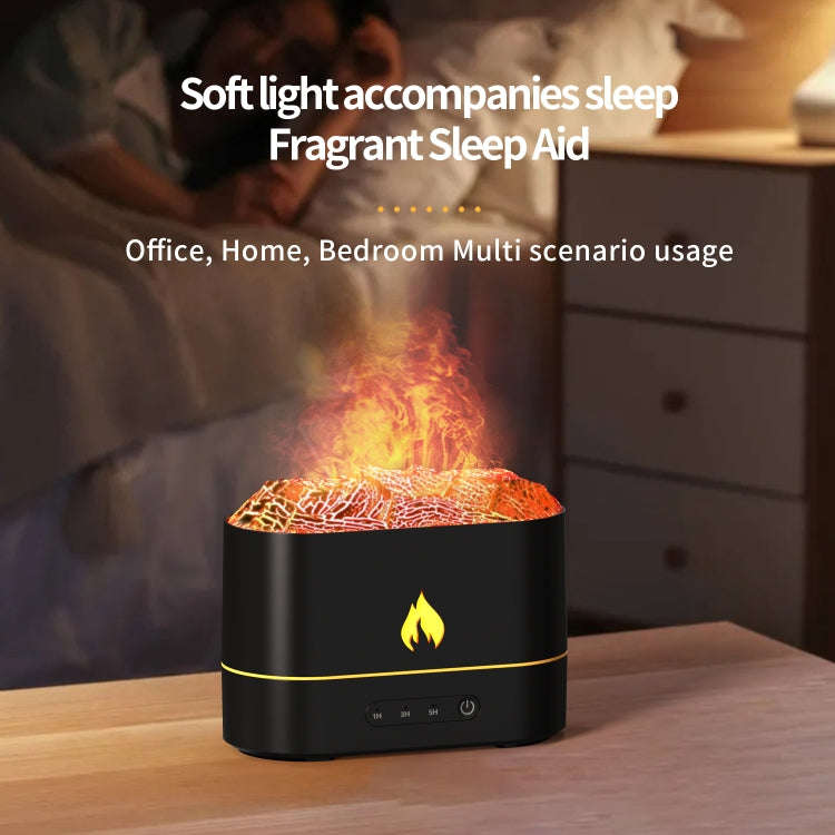 HX853B USB Plug-In Colorful Flame Lighting Effect Aromatherapy Humidifier(White)