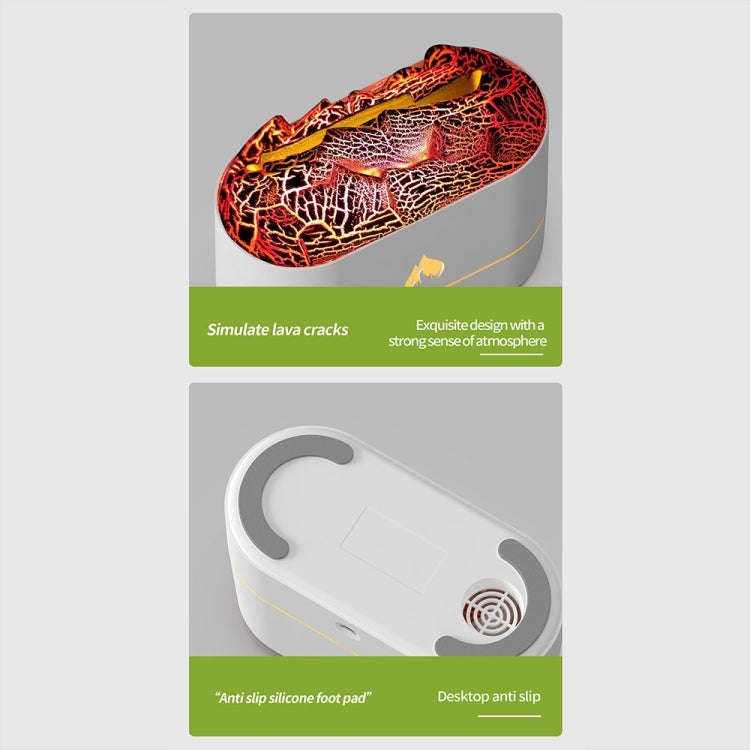 HX853B USB Plug-In Colorful Flame Lighting Effect Aromatherapy Humidifier(White)