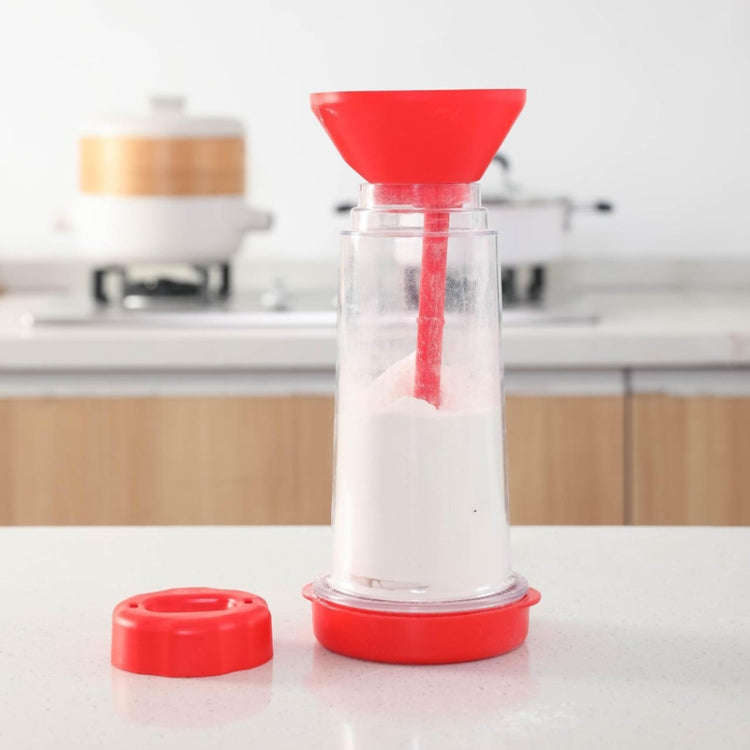 Home Handheld Rotary Flour Mixing Cup Kitchen Flour Sifter Baking Gadget(Red)