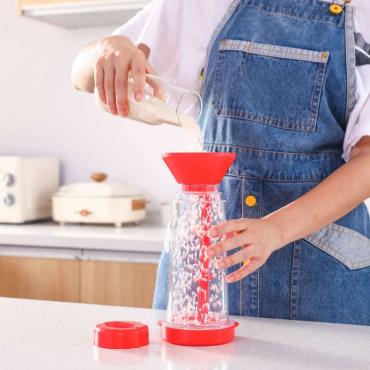 Home Handheld Rotary Flour Mixing Cup Kitchen Flour Sifter Baking Gadget(Red)