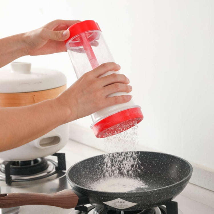 Home Handheld Rotary Flour Mixing Cup Kitchen Flour Sifter Baking Gadget(Red)