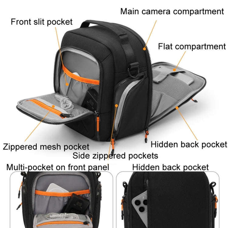 Cwatcun D140 Shoulder Crossbody Camera Storage Bag Shockproof Dropproof Leisure Outdoor Small Bag...