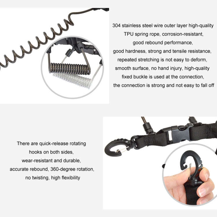 Diving Camera TPU Spring Steel Wire Retractable Anti-lost Rope, Color: Transparent Black