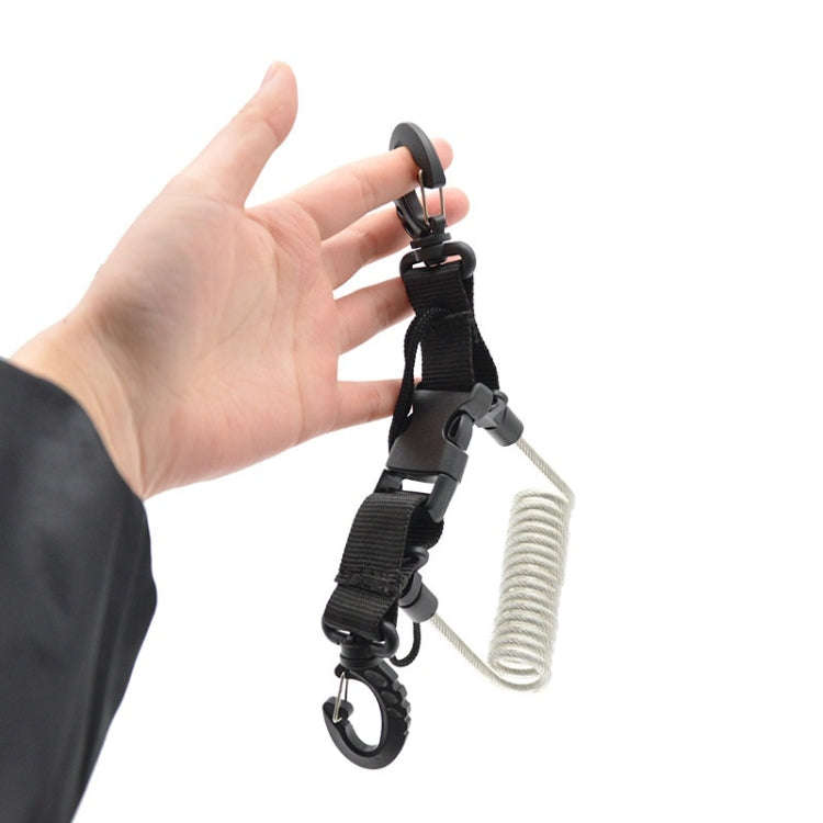 Diving Camera TPU Spring Steel Wire Retractable Anti-lost Rope, Color: Transparent Black