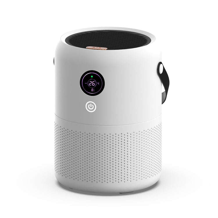 HX830 Smart Digital Display UV Ultraviolet Sterilization Desktop Negative Ion Air Purifier(White)