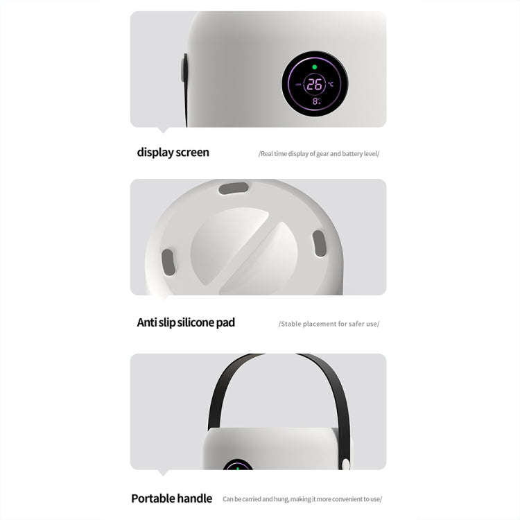 HX830 Smart Digital Display UV Ultraviolet Sterilization Desktop Negative Ion Air Purifier(White)