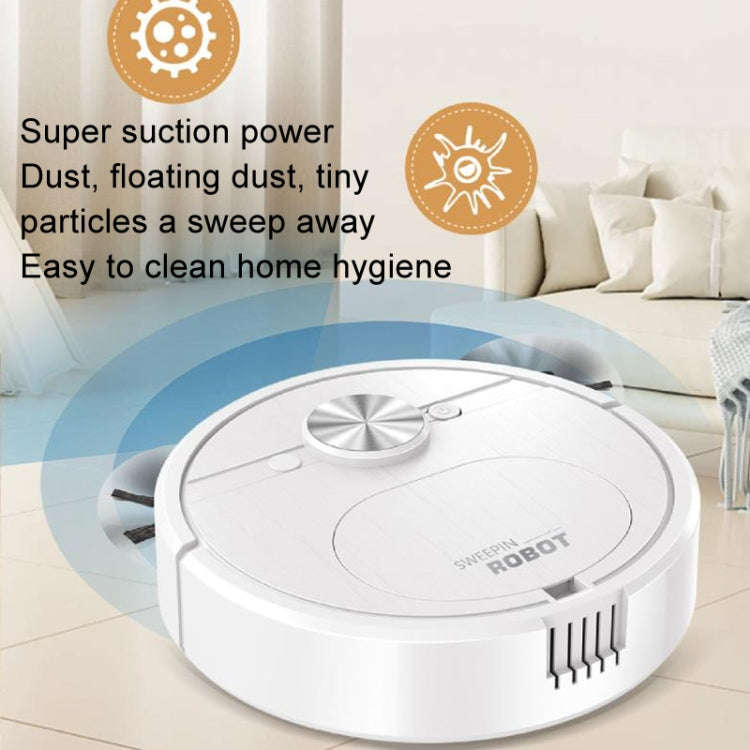 Automatic Smart Sweeping Robot Rechargeable Home 3 In 1 Floor Cleaner(White)