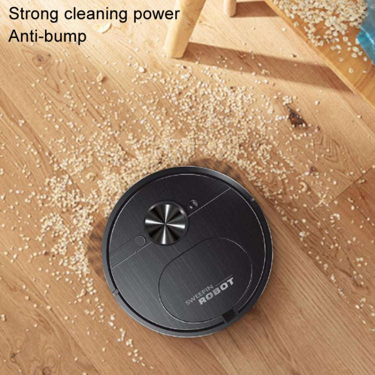 Automatic Smart Sweeping Robot Rechargeable Home 3 In 1 Floor Cleaner(Black)