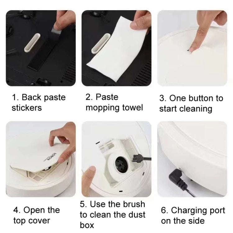 Automatic Smart Sweeping Robot Rechargeable Home 3 In 1 Floor Cleaner(Black)