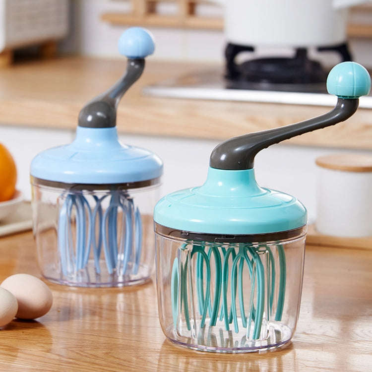 Home Baking Cream Whipper Kitchen Semi-Automatic Hand Egg Whisk Mixing Stick(Green)
