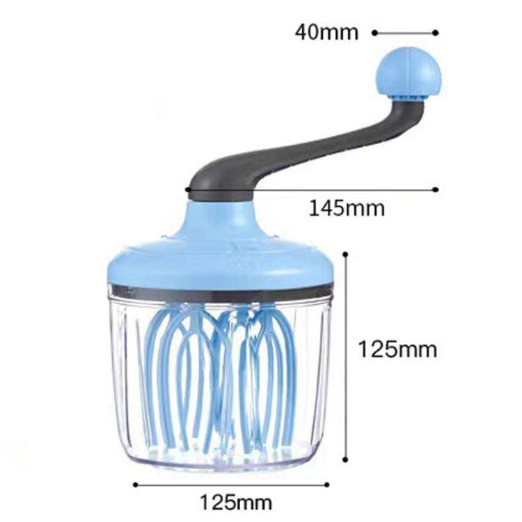 Home Baking Cream Whipper Kitchen Semi-Automatic Hand Egg Whisk Mixing Stick(Blue)