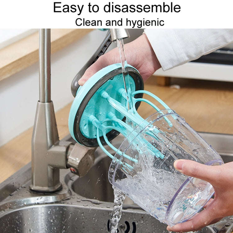 Home Baking Cream Whipper Kitchen Semi-Automatic Hand Egg Whisk Mixing Stick(Blue)