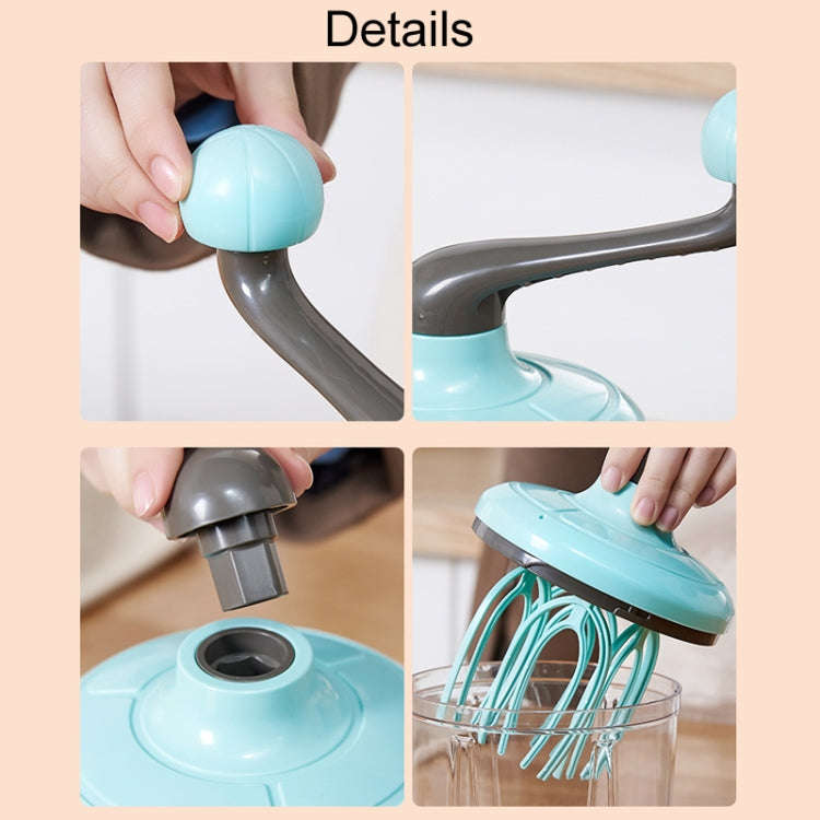 Home Baking Cream Whipper Kitchen Semi-Automatic Hand Egg Whisk Mixing Stick(Blue)