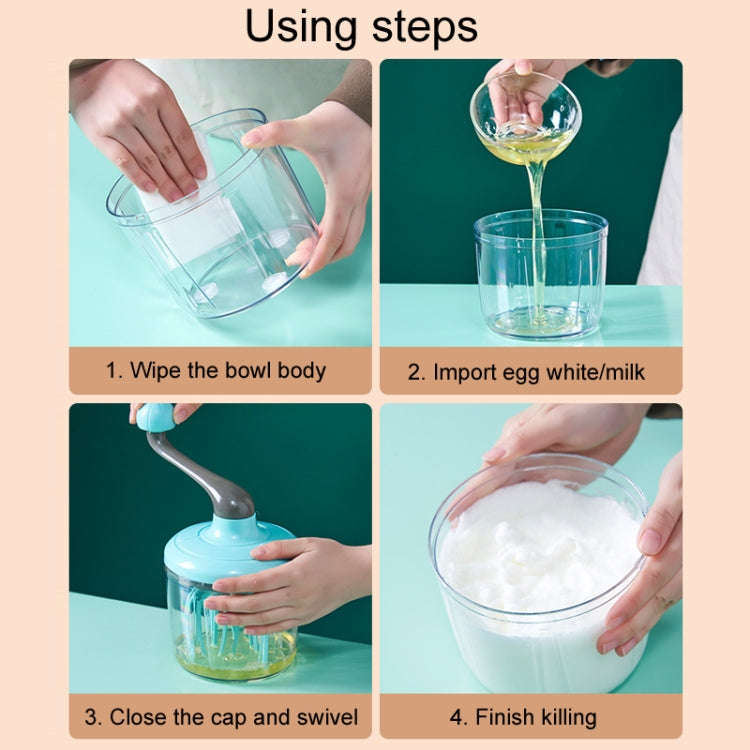 Home Baking Cream Whipper Kitchen Semi-Automatic Hand Egg Whisk Mixing Stick(Blue)