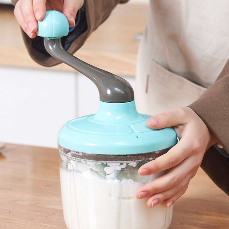 Home Baking Cream Whipper Kitchen Semi-Automatic Hand Egg Whisk Mixing Stick(Blue)