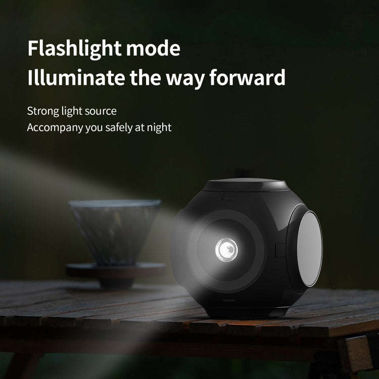 HX123 Handheld Folding Flashlight Camping Light Portable Outdoor Wireless Atmosphere Light(Black)