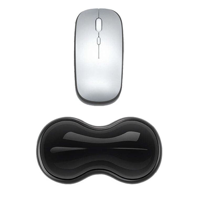 Cool Silicone Keyboard Wrist Rest Mouse Pad Relieve Wrist Fatigue, Spec: Small Transparent Gray