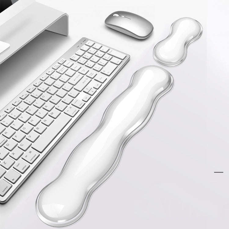 Cool Silicone Keyboard Wrist Rest Mouse Pad Relieve Wrist Fatigue, Spec: Large Transparent