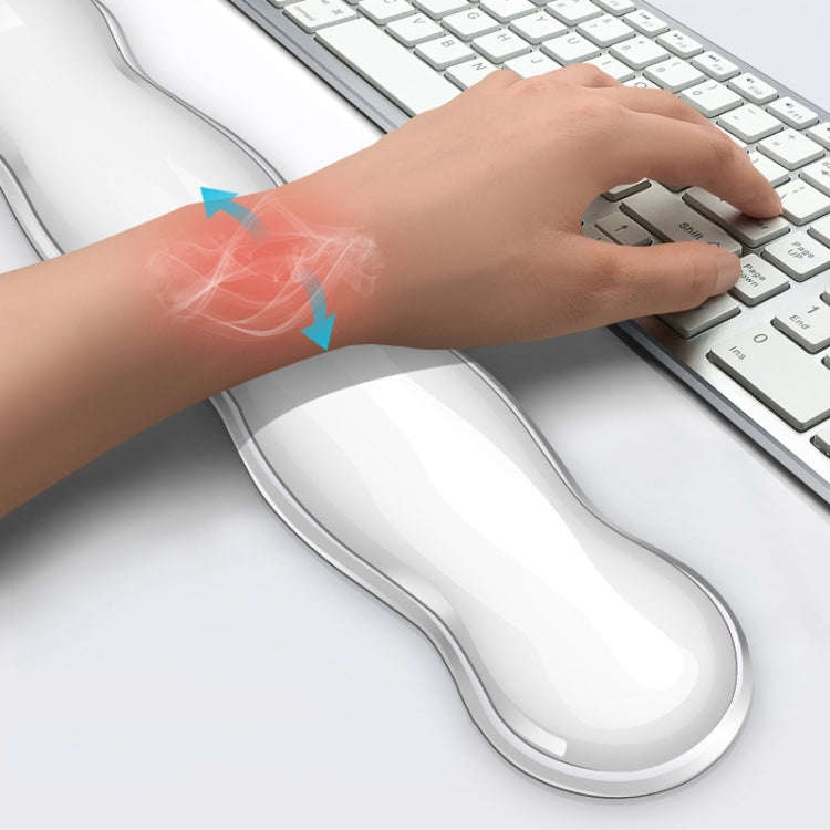 Cool Silicone Keyboard Wrist Rest Mouse Pad Relieve Wrist Fatigue, Spec: Large Transparent