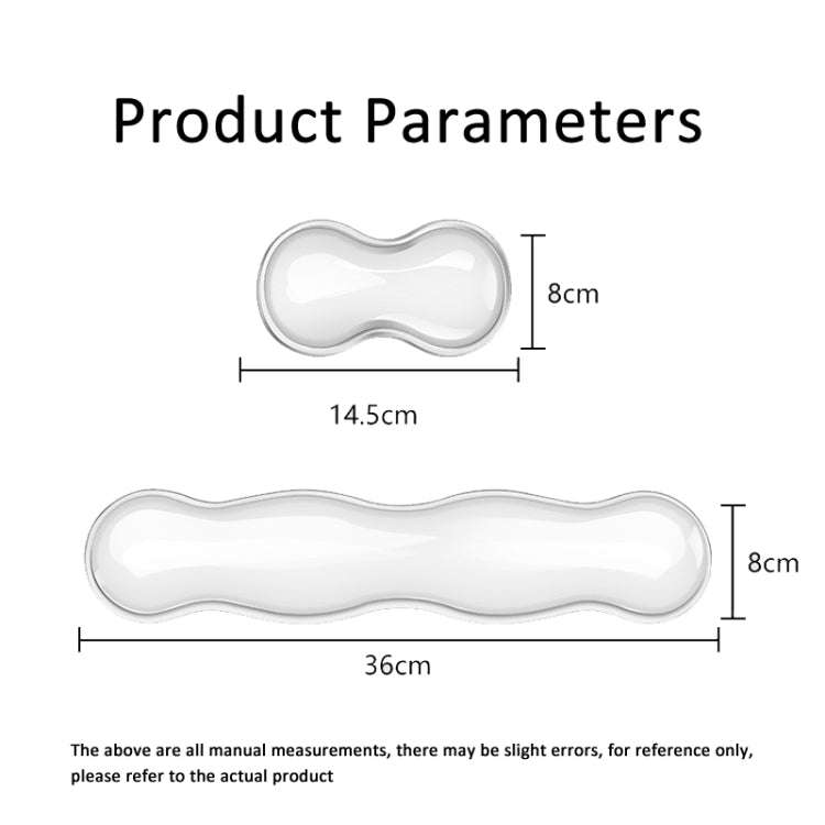Cool Silicone Keyboard Wrist Rest Mouse Pad Relieve Wrist Fatigue, Spec: Large Transparent