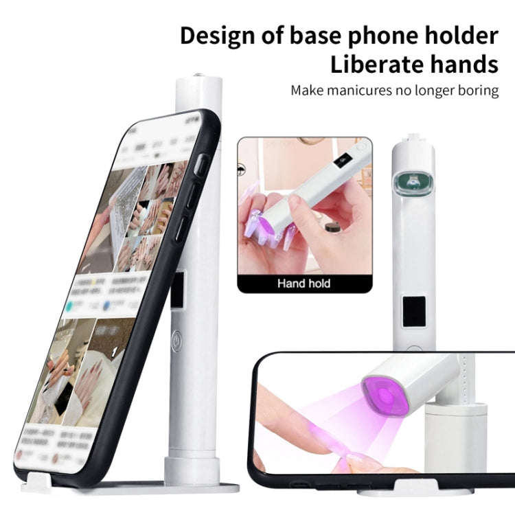 UV LED Nail Lamp Portable Retractable Nail Drying Light Mini Handheld Nail Dryer Lamp With Bracke...