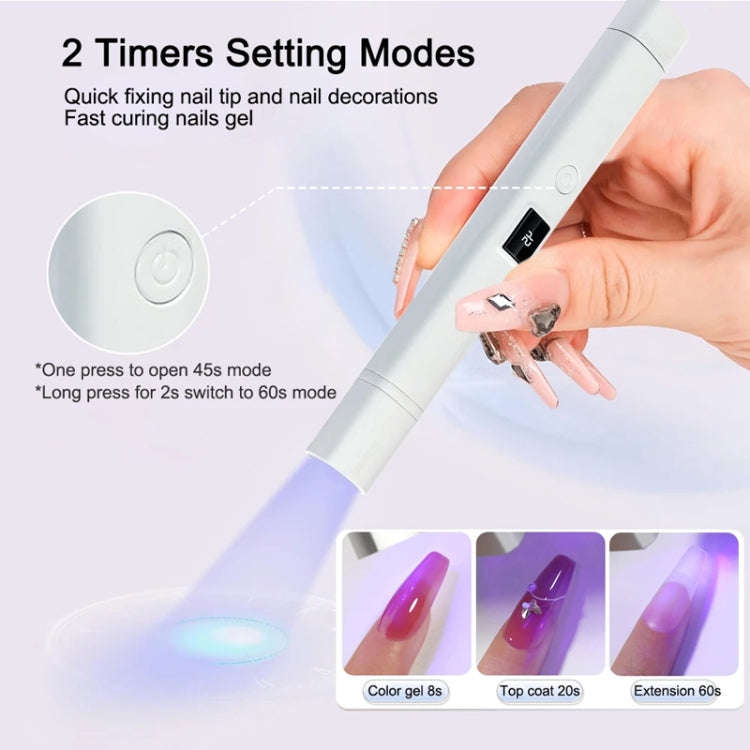 UV LED Nail Lamp Portable Retractable Nail Drying Light Mini Handheld Nail Dryer Lamp With Bracke...