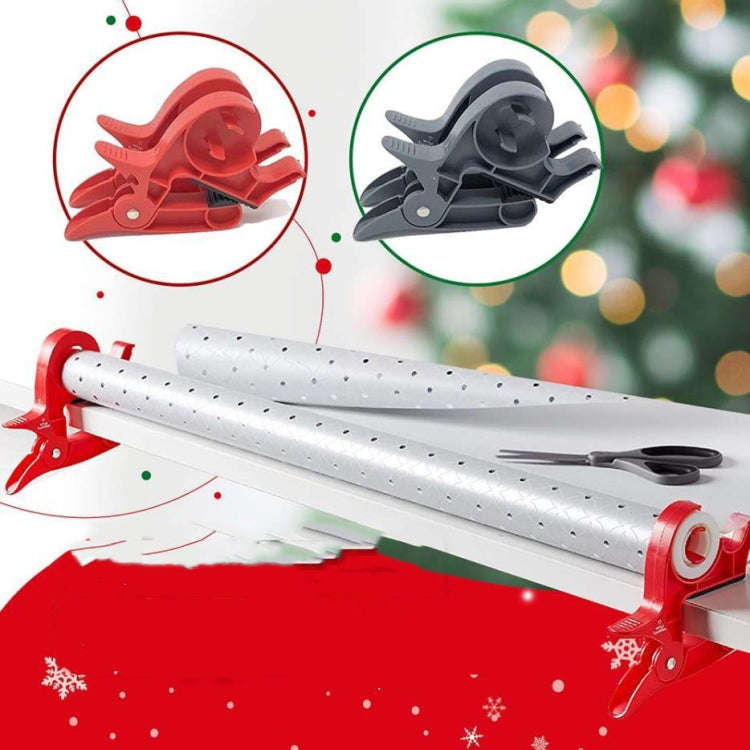 2pcs /Pack Wrapping Paper Holder Table Clamps with Integrated Tape Dispensers(Red)