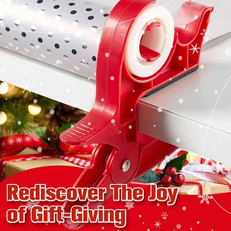 2pcs /Pack Wrapping Paper Holder Table Clamps with Integrated Tape Dispensers(Red)