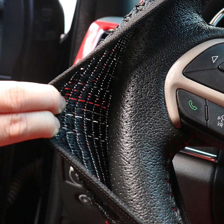 Universal Car Steering Wheel Ice Silk Non-slip Breathable Protective Cover(Gray Coffee)