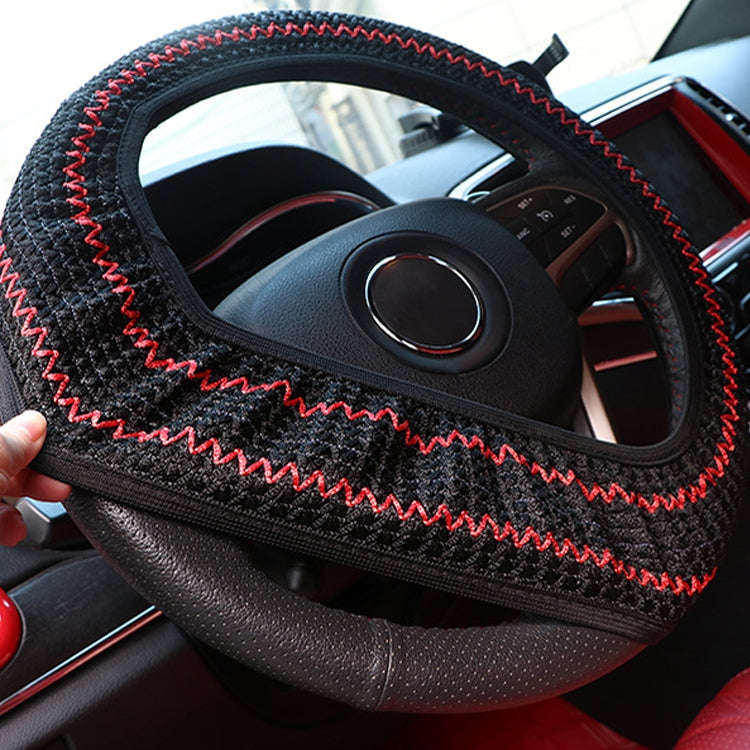 Universal Car Steering Wheel Ice Silk Non-slip Breathable Protective Cover(Gray Coffee)