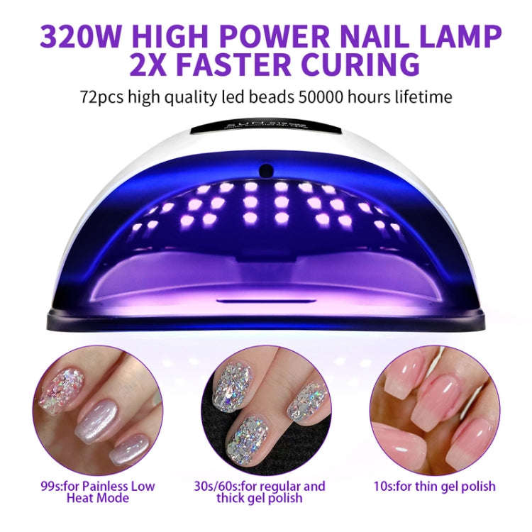 X19Max UV LED Nail Drying Lamp High Power 320W Quick Drying Nail Polish Gel Nail Dryer Light(US P...
