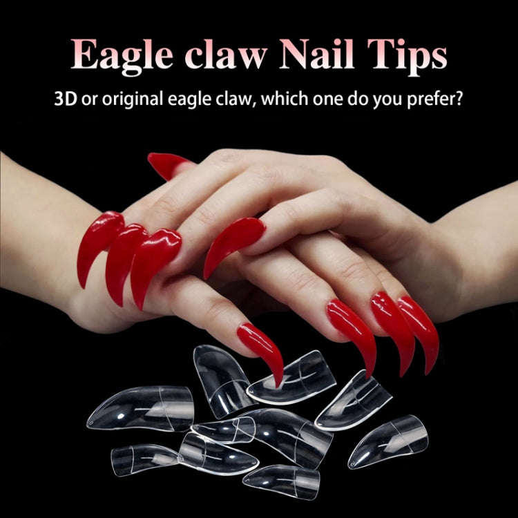 100pcs /Box Stiletto Nail Tips Halloween Style Stiletto False Eagle Claw Art Nails(Natural)