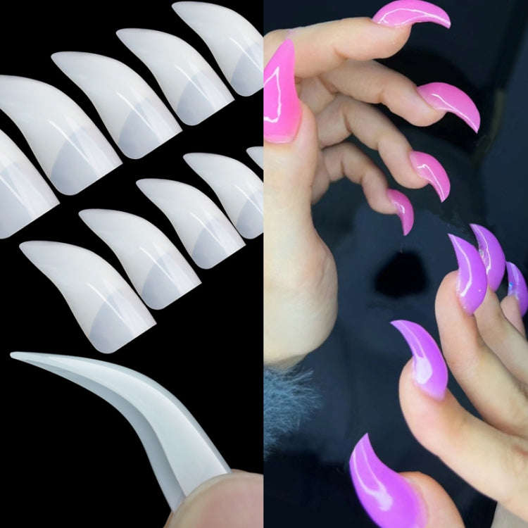 100pcs /Box Stiletto Nail Tips Halloween Style Stiletto False Eagle Claw Art Nails(Natural)