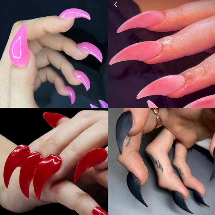 100pcs /Box Stiletto Nail Tips Halloween Style Stiletto False Eagle Claw Art Nails(Natural)