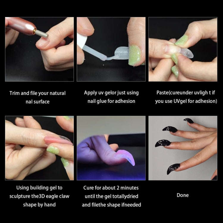 100pcs /Box Stiletto Nail Tips Halloween Style Stiletto False Eagle Claw Art Nails(Natural)